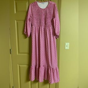 Pink Print Maxi Dress